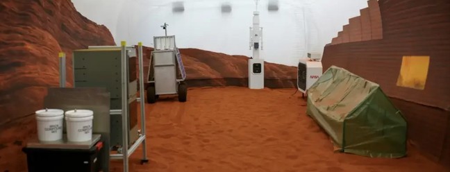 Habitação em Marte: habitat recebeu o nome de Mars Dune Alpha  — Foto: AFP