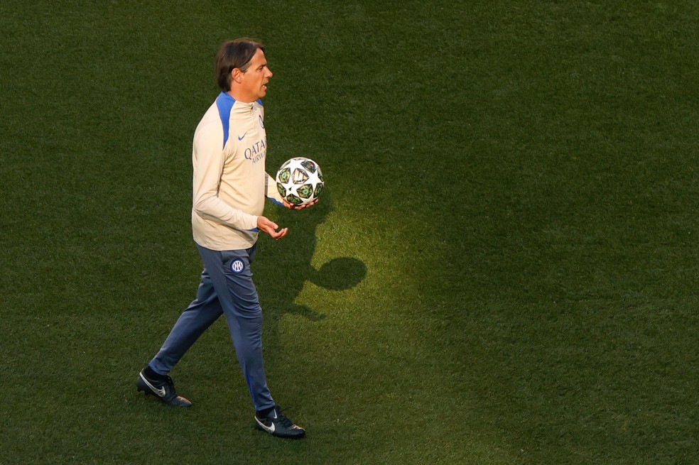 Inzaghi foi vice-campeão europeu como treinador da Inter em 2023 — Foto: Odd ANDERSEN / AFP
