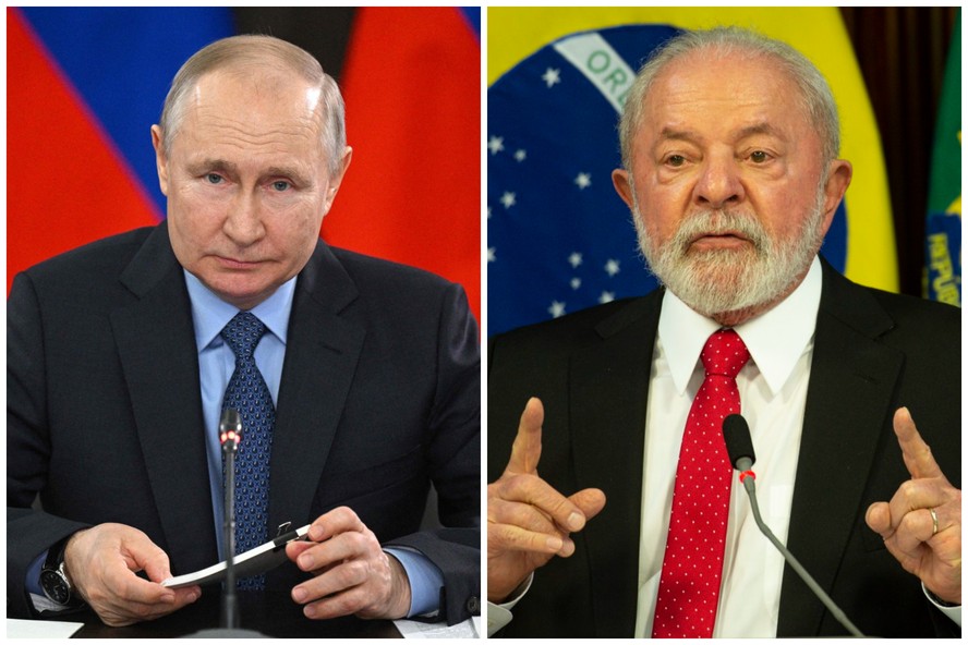 Presidentes da Rússia, Vladimir Putin, e do Brasil, Luiz Inácio Lula da Silva