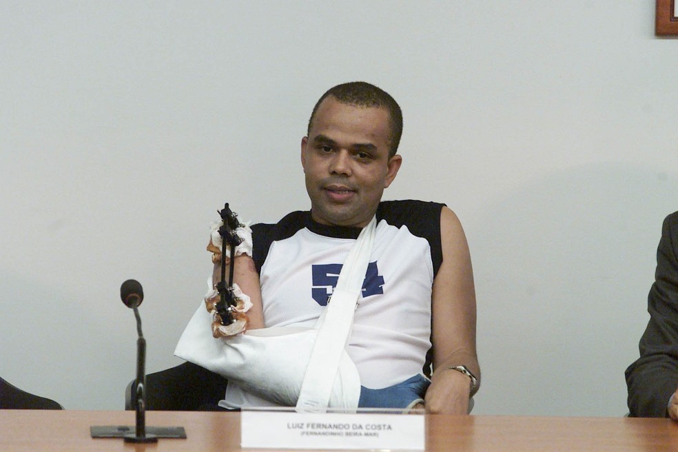 Fernandinho Beira-Mar em depoimento na Câmara dos Deputados em 2001 — Foto: Roberto Stuckert Filho/Agência O GLOBO