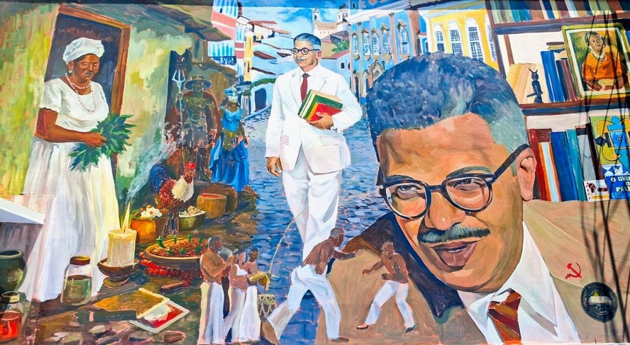 Edison Carneiro retratado em mural