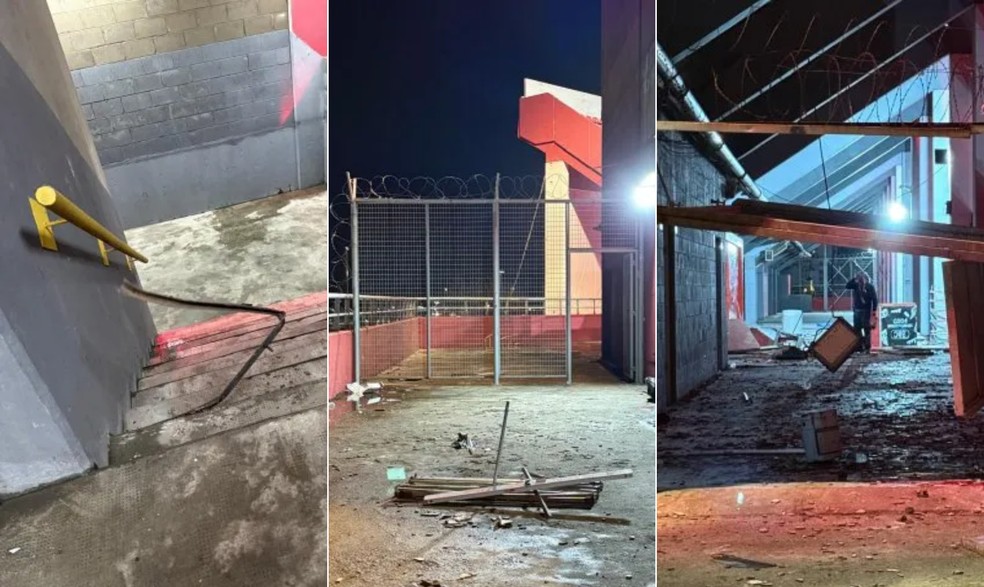 Estádio do Independiente, em Buenos Aires, foi vandalizado em confusão na Sul-Americana — Foto: Reprodução/TyC Sports