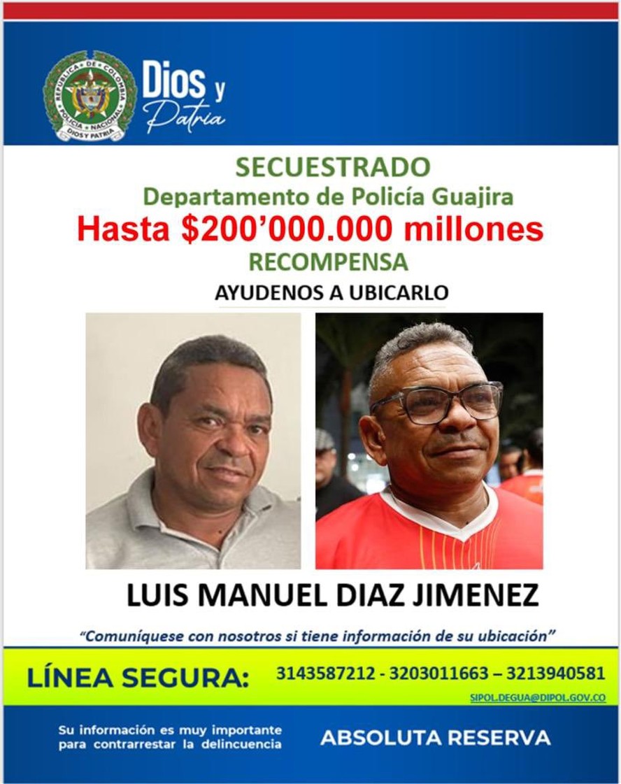 Luis Manuel Díaz Jimenez foi sequestrado no último sábado
