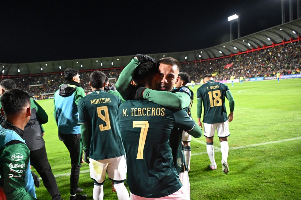 Bolívia vai à repescagem internacional da Copa do Mundo de 2026 — Foto: AIZAR RALDES / AFP