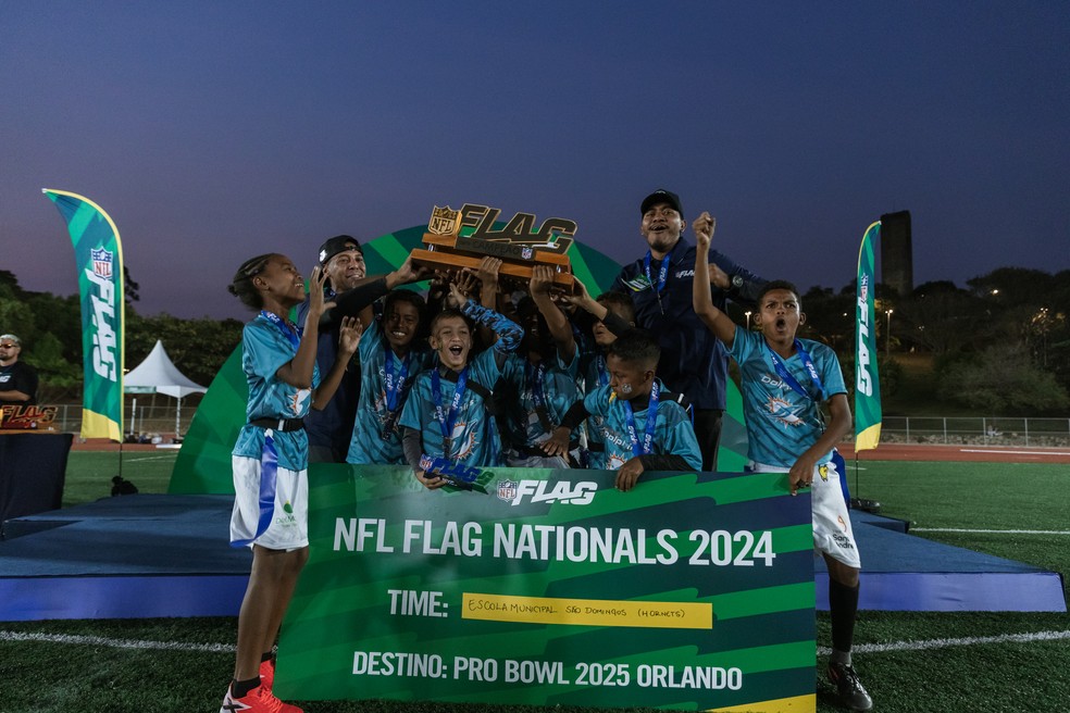 Equipe mirim vence torneio nacional de flag em São Paulo — Foto: Divulgação / NFL Brasil
