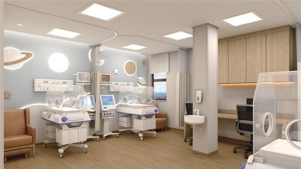 Projeto da UTI neonatal da nova maternidade da Casa São José, no Rio, que reabre na segunda-feira — Foto: Divulgação/Inoah