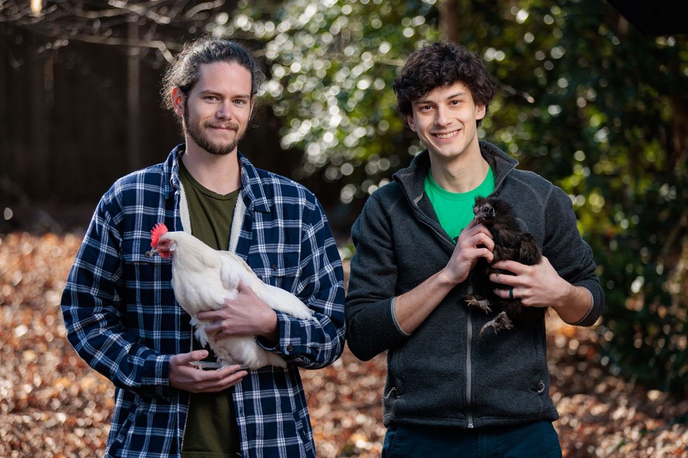 Sean Warner e Patrick Pittaluga, os fundadores da Grubbly Farms — Foto: Dustin Chambers/Bloomberg