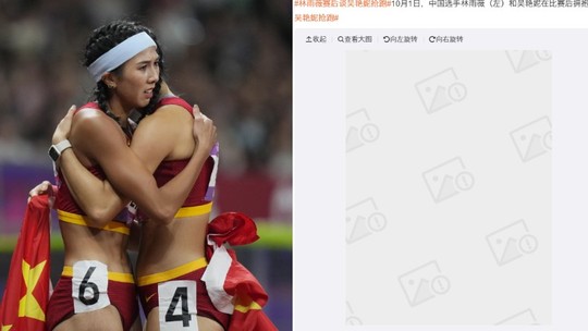 China censura imagem de atletas se abraçando, por causa do número nos uniformes