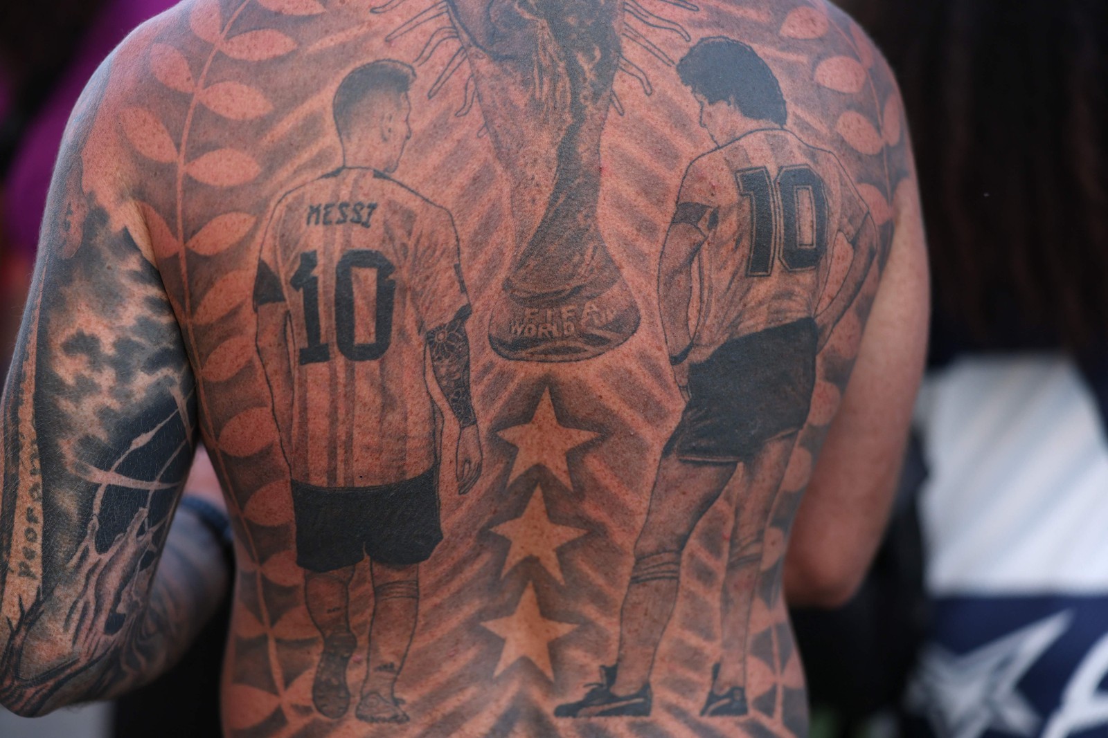 Torcedores da Argentina se reúnem no Mill Creek Park, em Kansas City — Foto: Getty Images via AFP