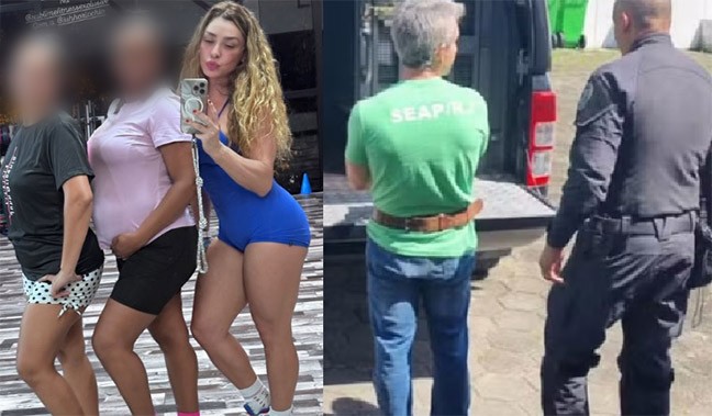 Fabiola Andrade, mulher de Rogério Andrade, volta a cidade natal e dança enquanto marido vai para prisão federal