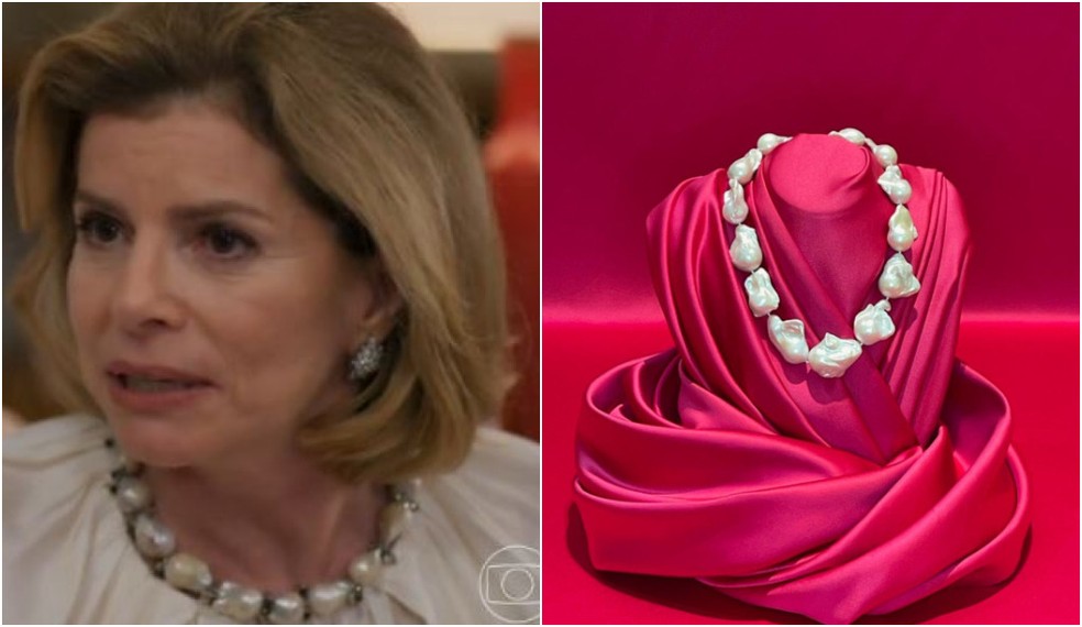 Joias de Odete Roitman em "Vale tudo" — Foto: Reprodução/Globo e Divulgação