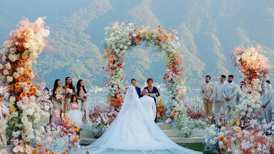 União de magnata russo com influencer brasileira: veja fotos exclusivas do casamento milionário na Itália