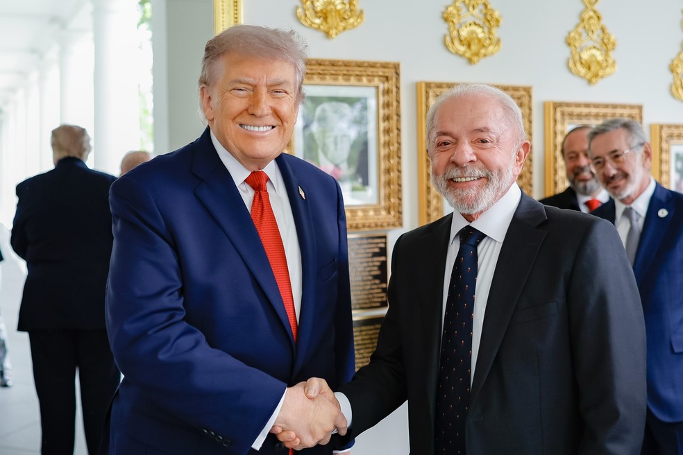 Presidente da República, Luiz Inácio Lula da Silva, durante Encontro com o presidente dos Estados Unidos, Donald Trump. — Foto: Ricardo Stuckert / PR