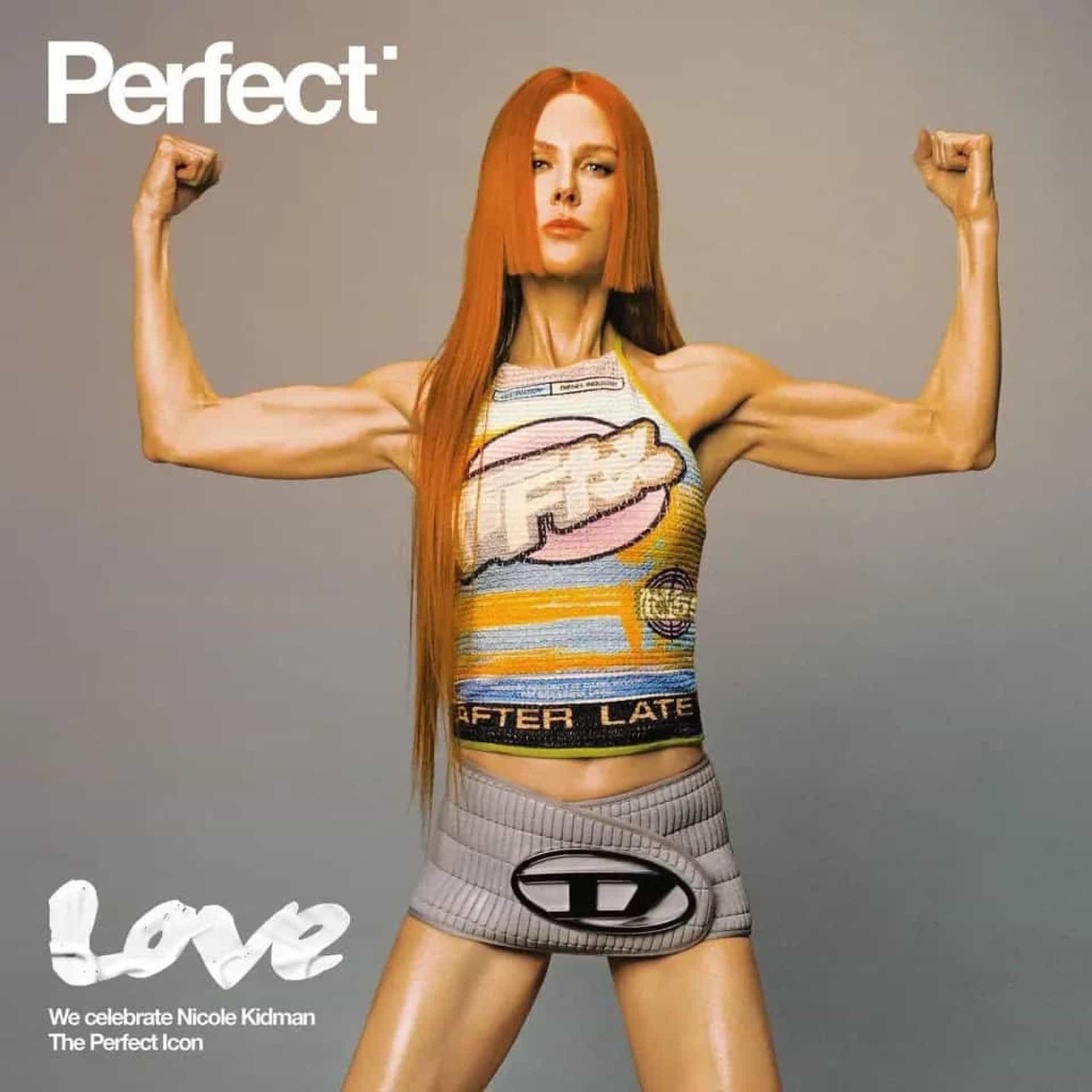 Aos 55 anos (2022), Nicole Kidman foi capa da revista americana Perfect. — Foto: Reprodução/Revista Perfect