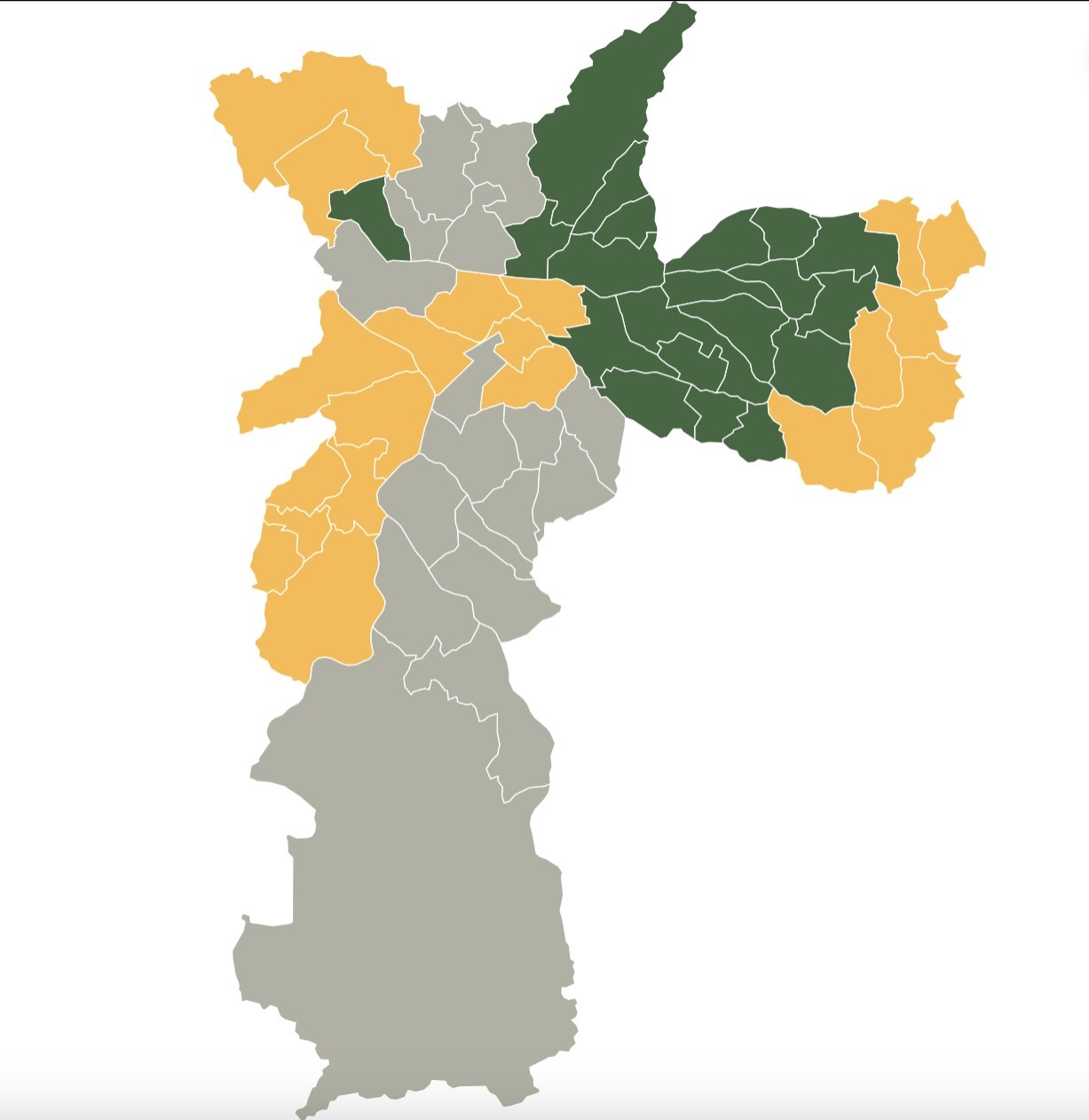 Da periferia ao centro: votação em SP foi apertada na maioria dos bairros, veja o mapa