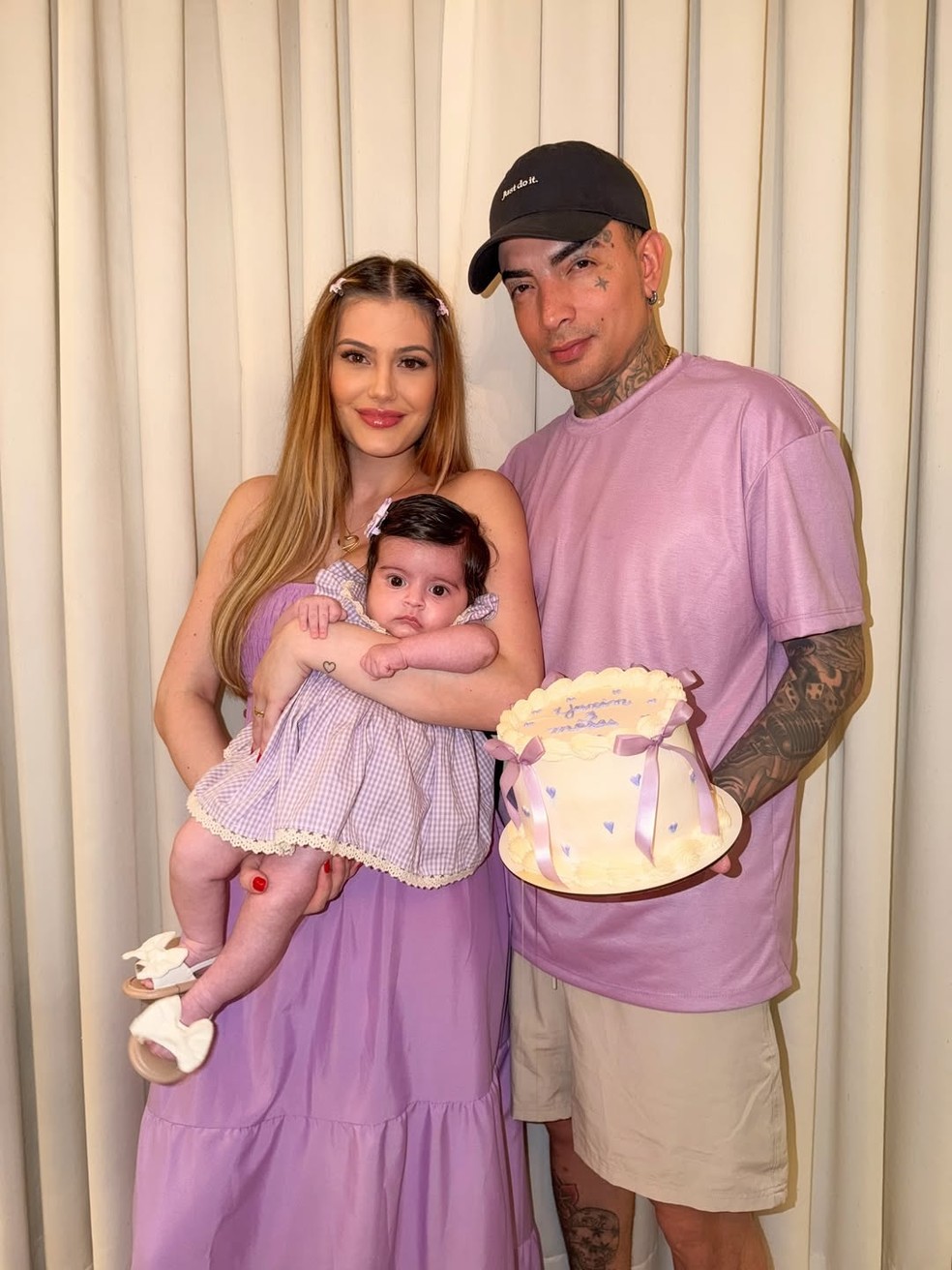 Filha de MC Guimê encanta em fotos de mesversário e semelhança com o pai chama atenção — Foto: Reprodução Instagram