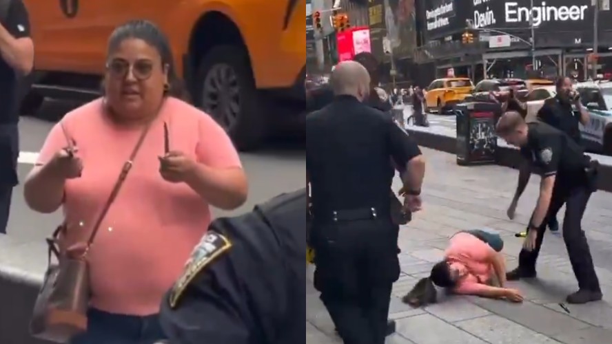 Vídeos mostram mulher sendo baleada pela polícia após esfaquear duas pessoas em Nova York - QTU Questões do Universo
