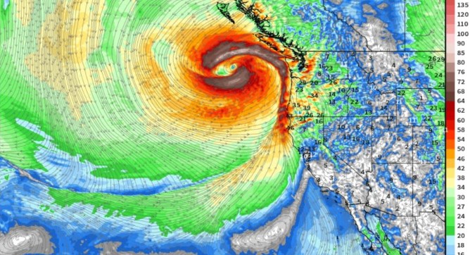 'Ciclone-bomba' e rio atmosférico trazem chuva intensa, ventos fortes e riscos à Costa Oeste dos EUA