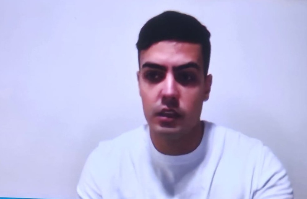 Vitor Belarmino se manifesta publicamente oito meses após atropelamento na orla do Recreio — Foto: Reprodução / Record TV