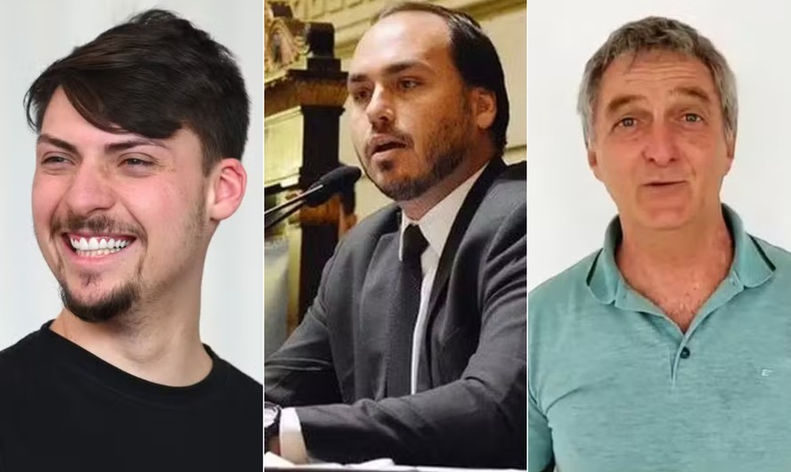 Jair Renan Bolsonaro, Carlos Bolsonaro e Renato Bolsonaro.