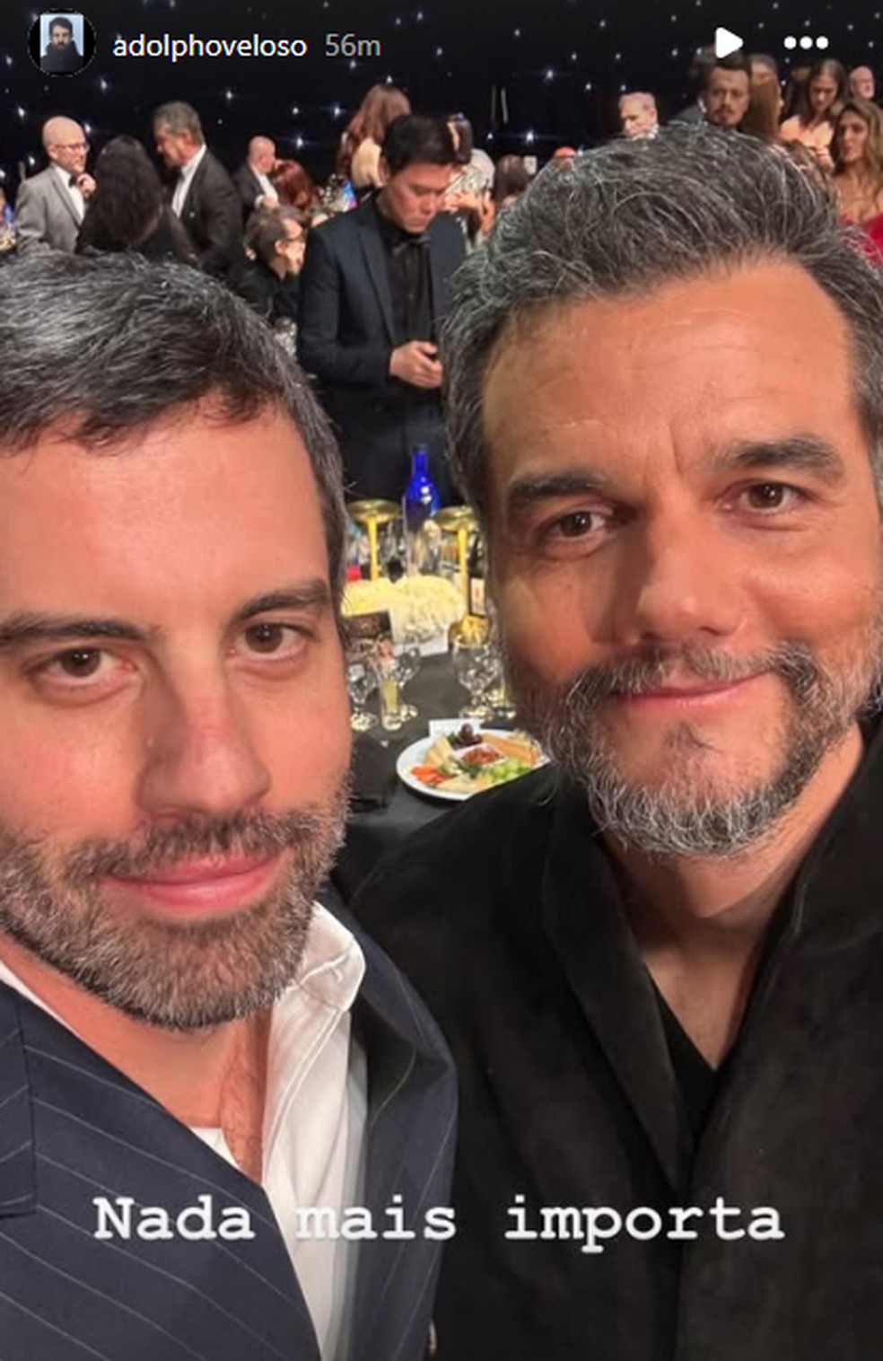 Adolpho Veloso and Wagner Moura at the 2026 Critics Choice Awards — Photo: Instagram reproduction