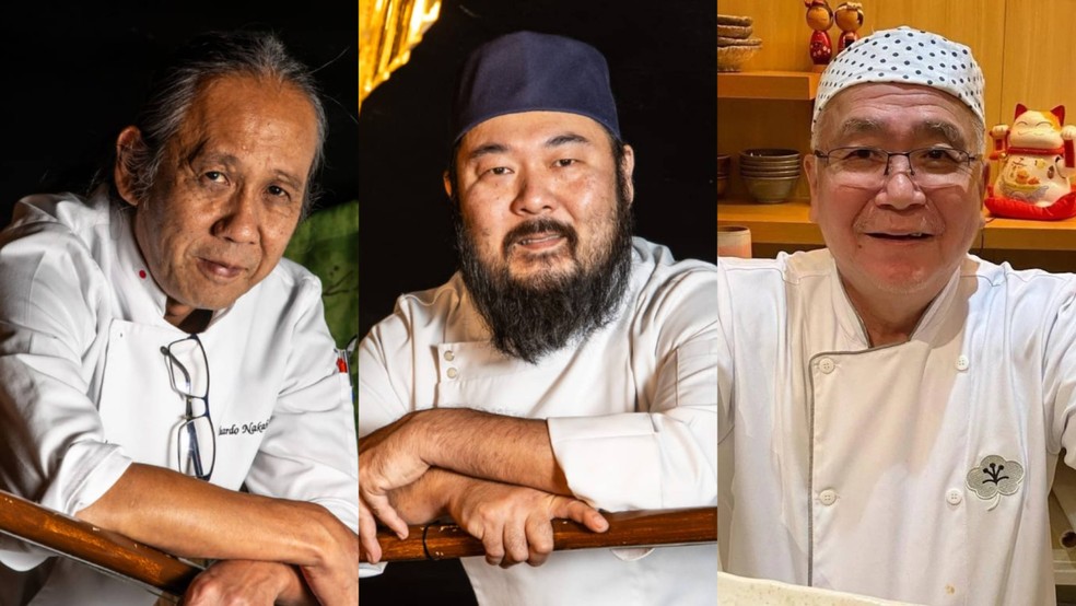 Casa Ueda: jantar a seis mãos com Eduardo Nakahara, Eric Ueda e Shigueru Hirano — Foto: Divulgação