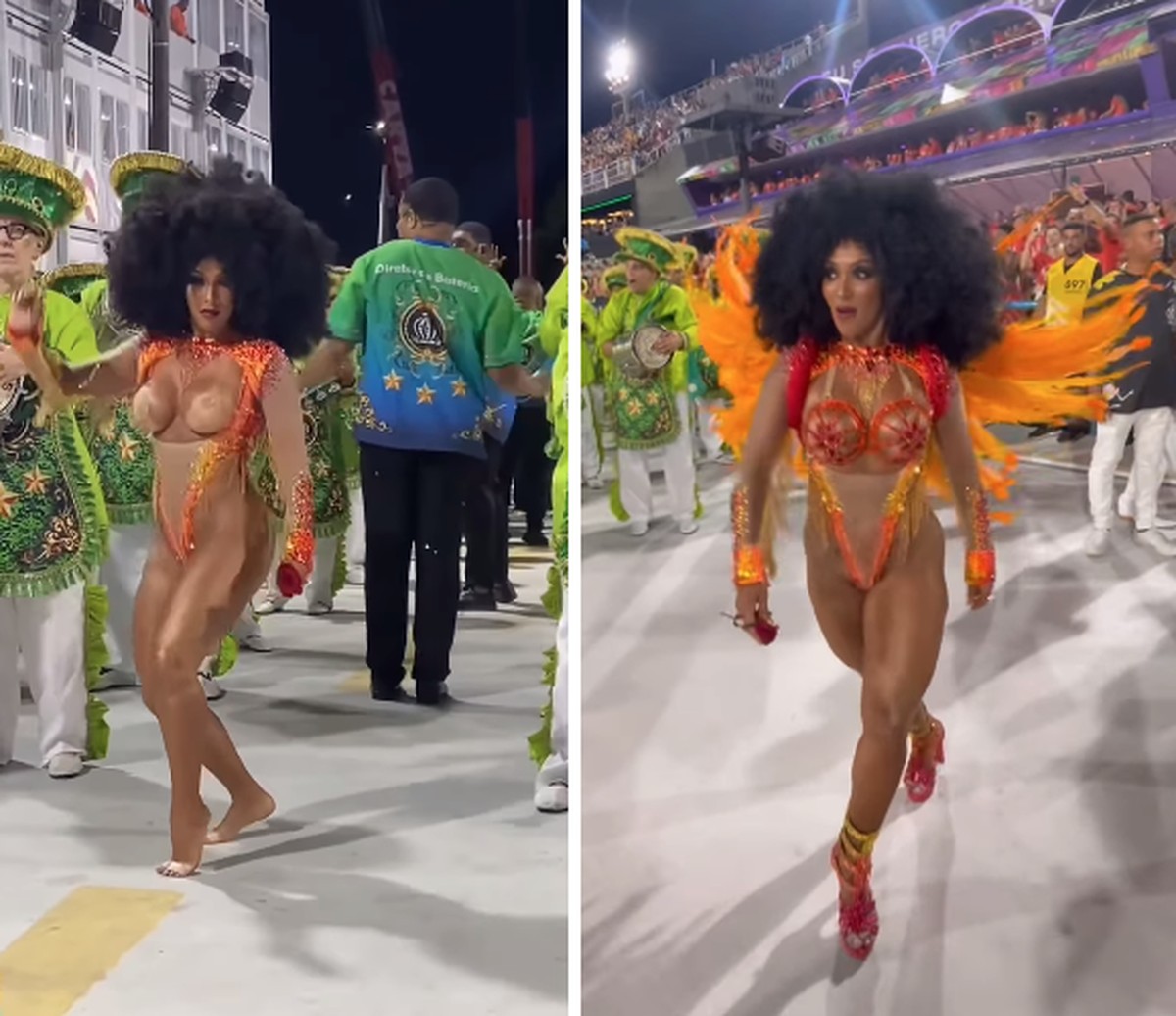 Sem sandálias e costeiro: saiba quem é rainha de bateria que ficou sem fantasia no primeiro dia de desfiles na Sapucaí