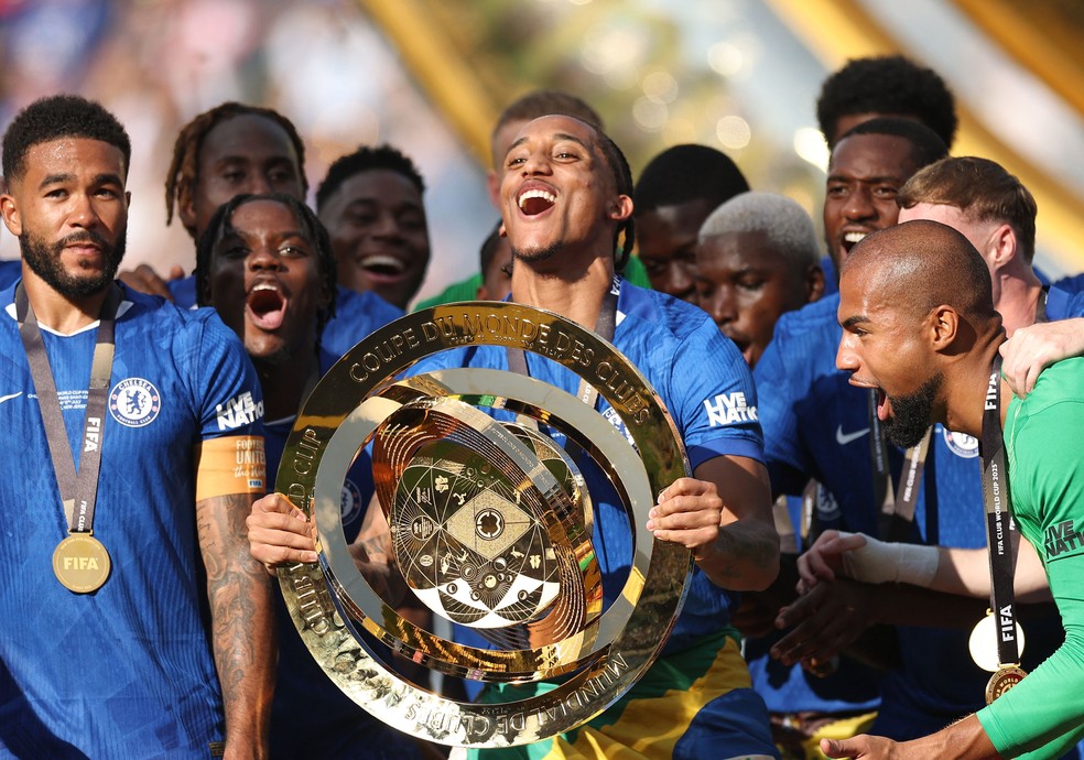 João Pedro foi campeão do Mundial de Clubes com o Chelsea — Foto: Buda Mendes/Getty Images/AFP