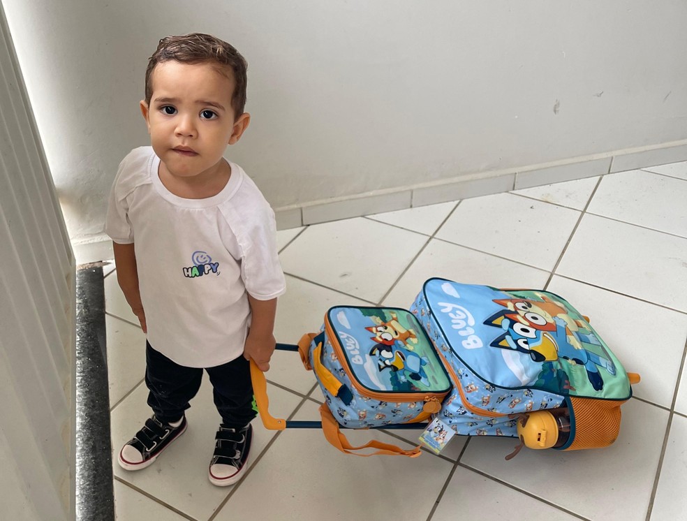 Bernardo Lago, de 1 ano e 7 meses, está em processo de adaptação na creche — Foto: Arquivo pessoal