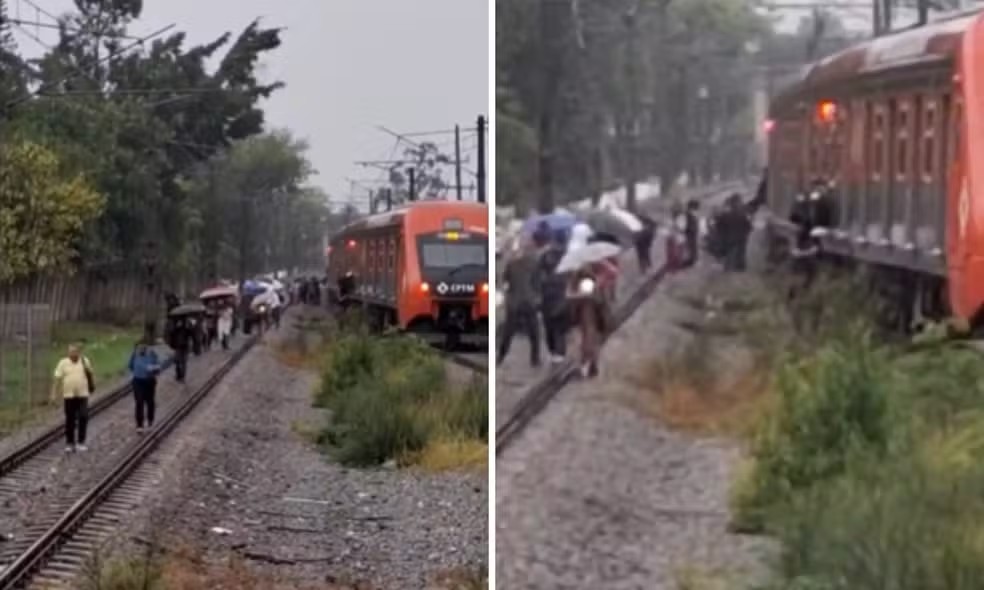 Falha elétrica na Linha 12-Safira da CPTM faz passageiros caminham pelos trilhos - QTU Questões do Universo