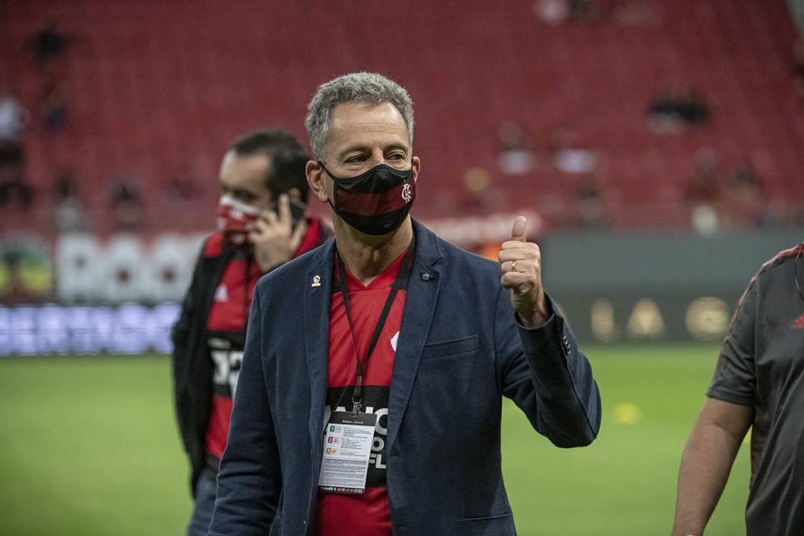 Rodolfo Landim, presidente do Flamengo, em partida contra o Defensa y Justicia pela Libertadores