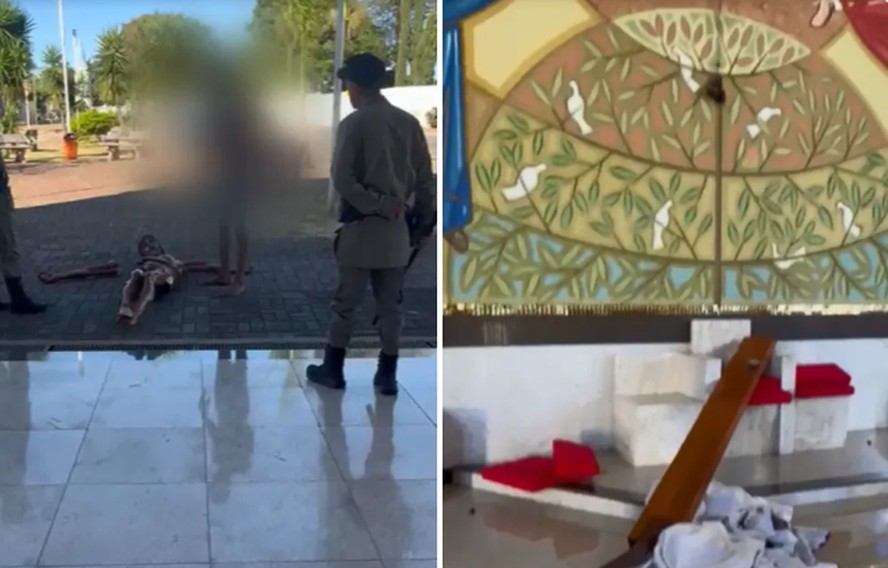 Homem invadiu igreja e depredou objetos religiosos, em Anápolis