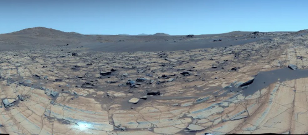 A Nasa divulgou fotos panorâmicas de Marte, feitas em 26 de maio pela equipe responsável pelo rover Perseverance — Foto: NASA, JPL-Caltech, ASU, MSSS