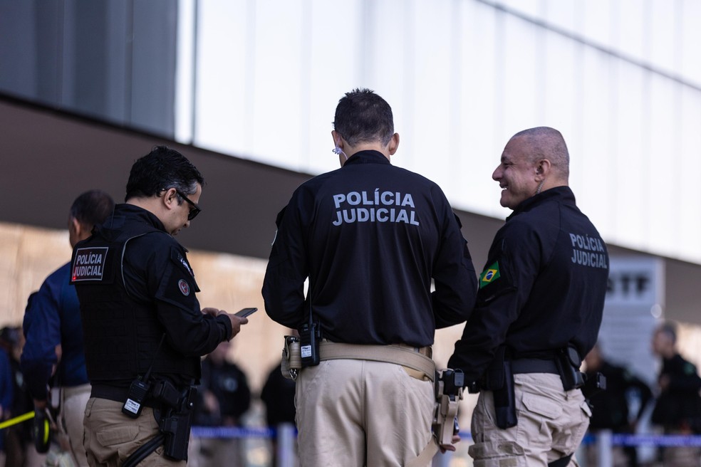 Esquema de segurança no STF para o julgamento da trama golpista — Foto: Brenno Carvalho