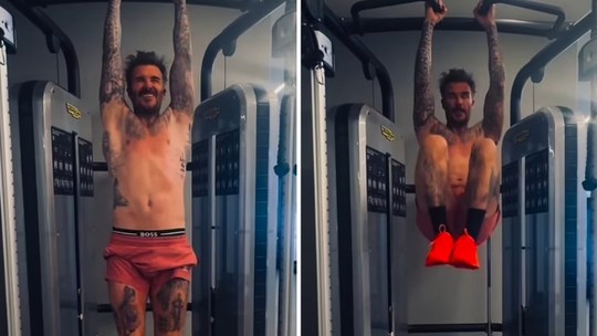David Beckham exibe músculos e boa forma em vídeo de treino nas redes sociais; assista