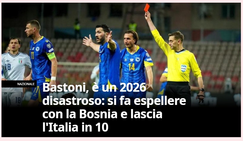 Imprensa internacional repercute terceira edição seguida em que a seleção italiana fica de fora da Copa do Mundo: 'desastroso'