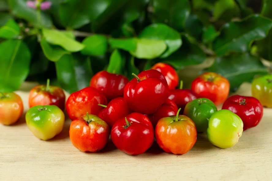 A acerola é rica em vitamina C