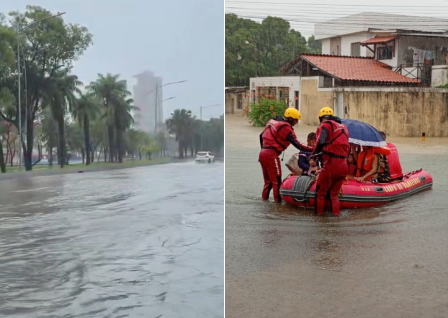 Temporais causam inundações no Grande Recife, e cidades entram em estado de alerta
