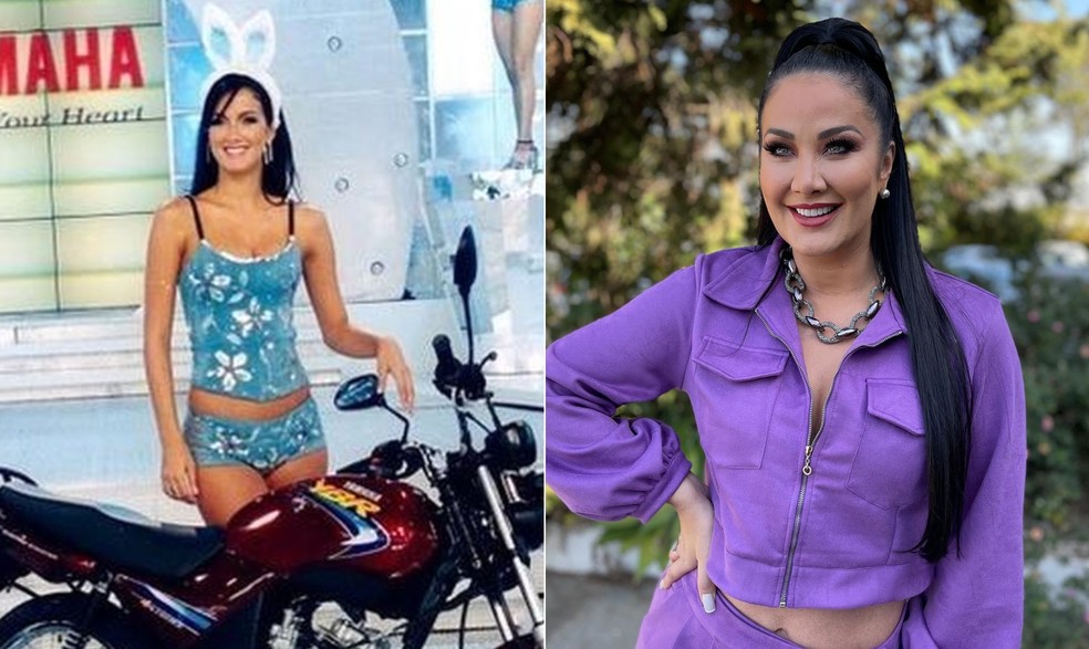 Helen Ganzarolli no início dos anos 2000 e atualmente — Foto: Reprodução