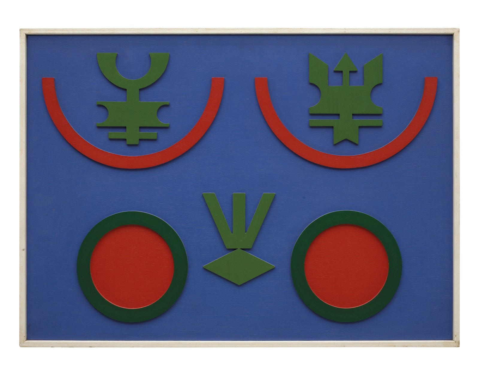Relevo Emblema (1979), de Rubem Valentim, na  FGV Arte— Foto: Divulgação
