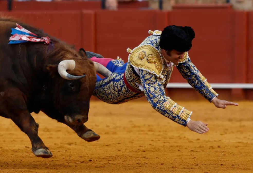 O toureiro José Antonio Morante de la Puebla foi ferido e encontra-se em estado "muito grave" após uma cornada de 10 centímetros que perfurou seu reto. — Foto: Redes sociais