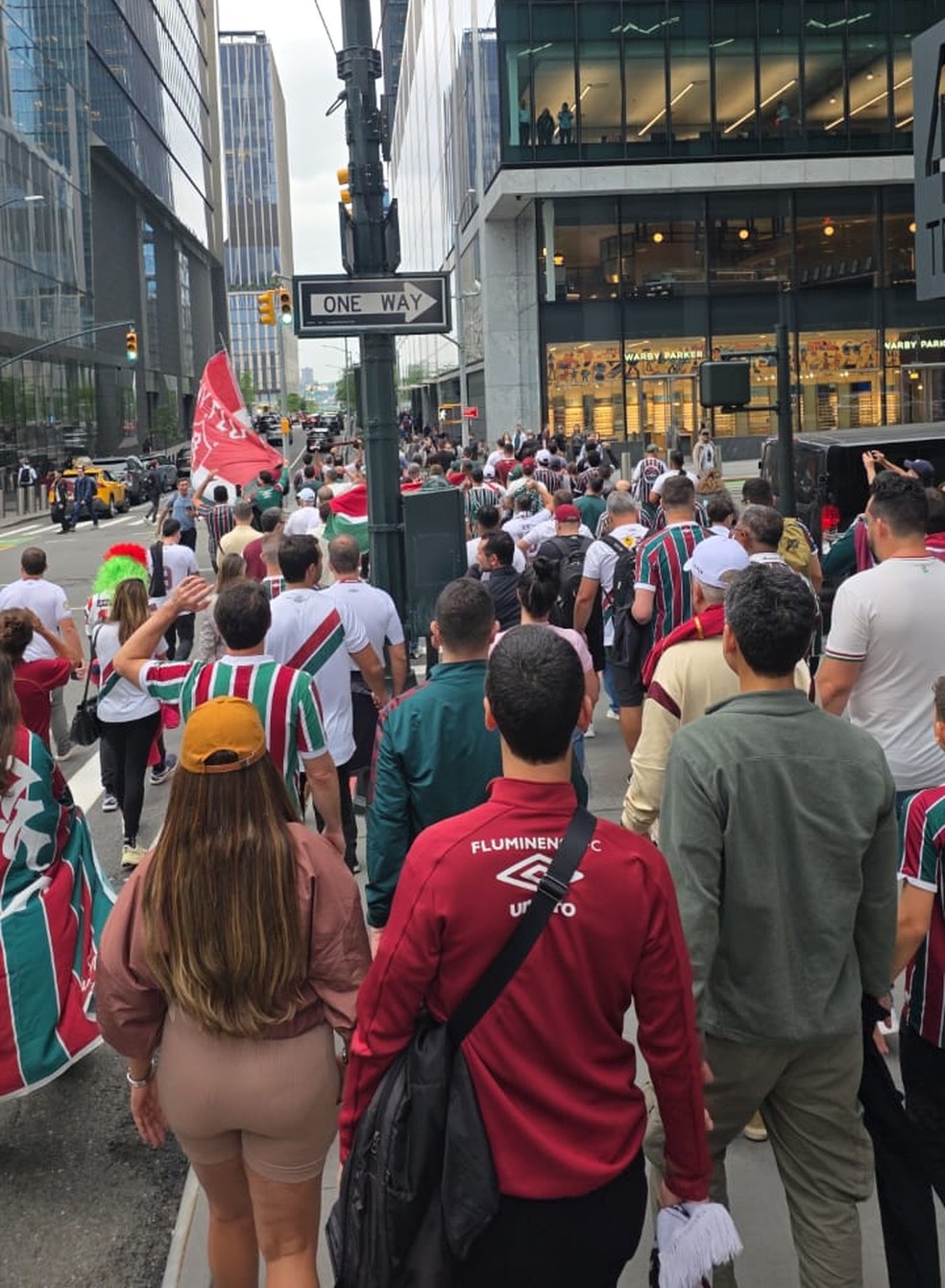 Torcida do Fluminense em peso nas ruas de Nova York — Foto: Arquivo Pessoal