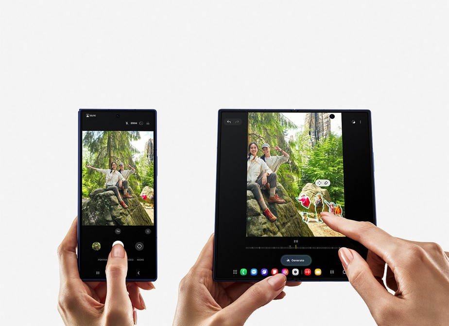 Samsung lança celulares dobráveis ultrafinos com IA e telas