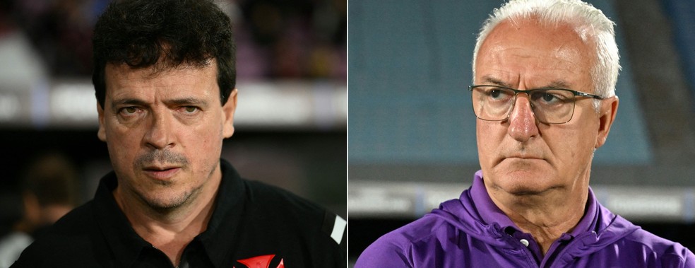 Fernando Diniz and Dorival Júnior, coaches of Vasco and Corinthians — Photo: Luis ROBAYO and EITAN ABRAMOVICH / AFP