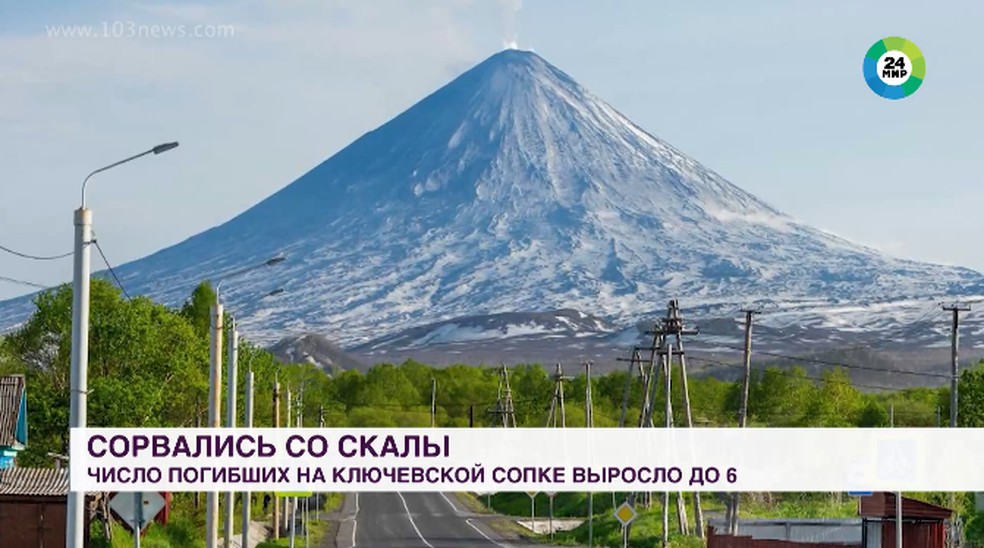 Imagem do vulcão Klyuchevskaya Sopka, localizado na Rússia, com 4.754 metros de altitude — Foto: Reprodução / mir24.tv
