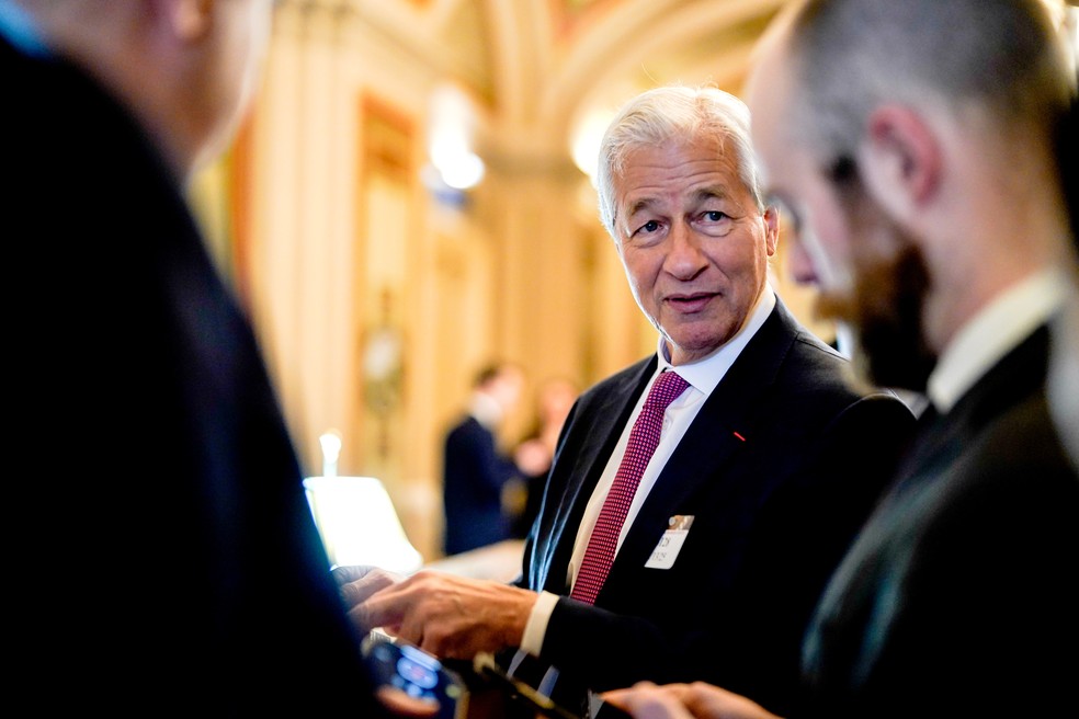 Jamie Dimon no Capitólio dos EUA em 13 de fevereiro — Foto: Al Drago/Bloomberg
