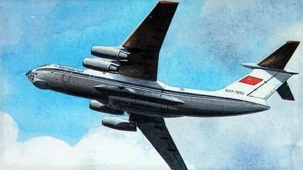 Il-76, modelo usado pela delegação dos Emirados Arábes Unidos — Foto: Reprodução