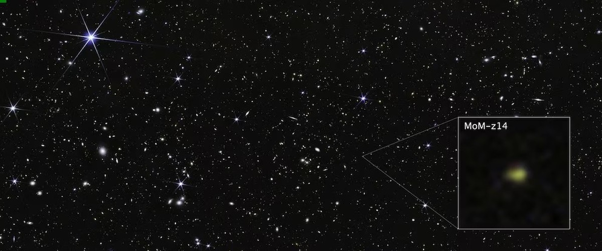 Telescópio James Webb detecta galáxia que brilhou apenas 280