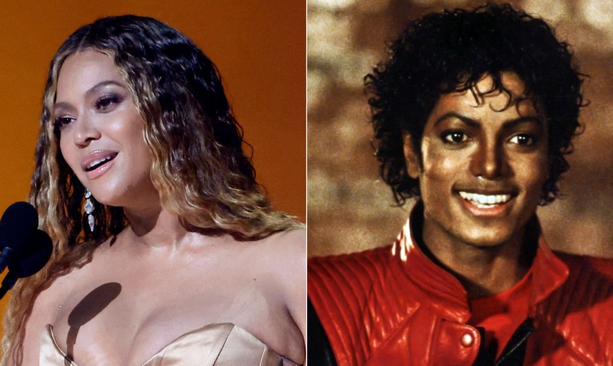 Beyonce no Grammy 2023 e Michael Jackson no clipe de 'Thriller