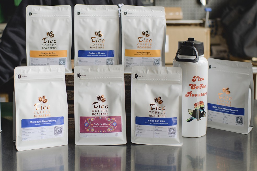 Tico Coffee Roasters products at the company's store and warehouse in Campbell, California. Although she is optimistic that tariffs will not change this year, she remains cautious - Photograph: Ulysses Ortega/The New York Times